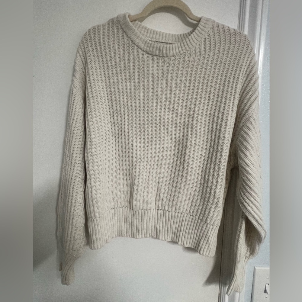 a new day Cream Ribbed Sweater